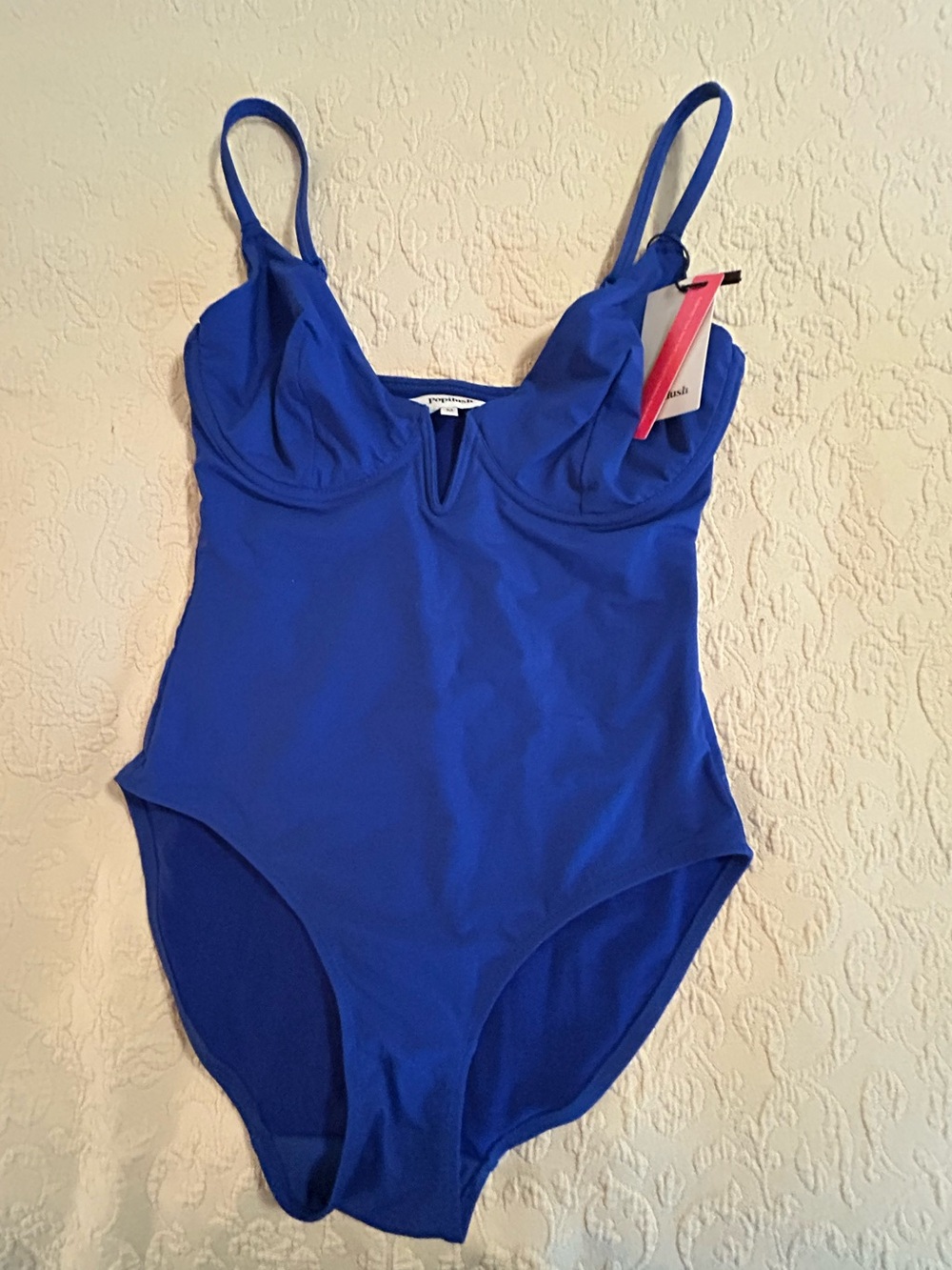 Beautiful in blue one piece swimsuit